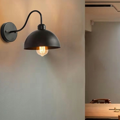 Black Sconce Light Fixture Single Bulb Industrial Style Wall Mounted Lighting