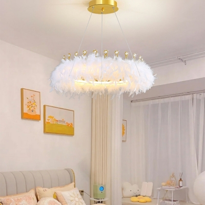 Ceiling Pendant Light Modern Style Feather Hanging Lamps for Living Room