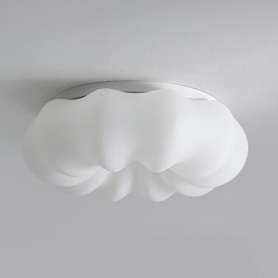 Contemporary Cloud Round Flush Mount Light Fixtures Acrylic and Metal Led Flush Light