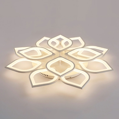 Flower-Like Flush Mount Light Fixture LED with Acrylic Shade Flush Light in White