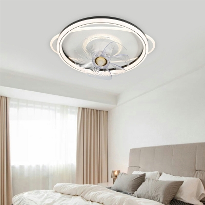 Flush-Mount Fan Light Fixture Children's Room Style Acrylic Flushmount for Living Room