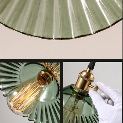 Glass Shade Hanging Light Fixture Single Bulb Industrial Multi Pendant Lighting