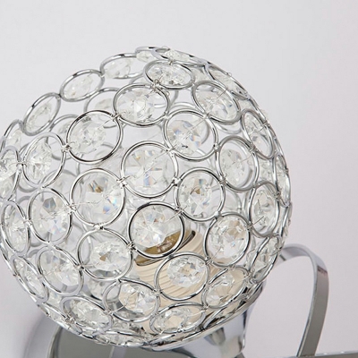 Globe Shade Sconce Light Fixture Modern Style Crystal Wall Sconce Lighting for Living Room