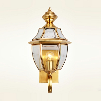 Gold Industrial Wall Sconce Single Light Wall Mounted Light Fixture for Study Room