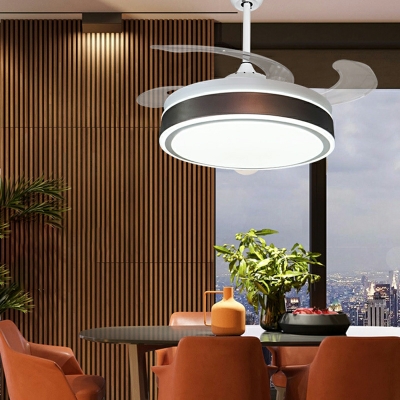 Metal Ceiling Lights Modern Minimalism Drum Ceiling Fans for Living Room
