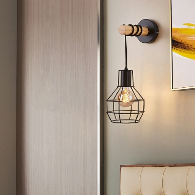 Metallic Wall Light Sconce Single Bulb Wall Mounted Reading Light