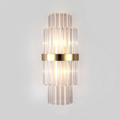 Modern Style Spiral Wall Lighting Crystal Block 2-Lights Wall Lights in Gold