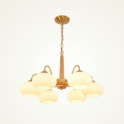 Oval Pendant Lighting Modern Style Glass Hanging Lamps Kit for Living Room