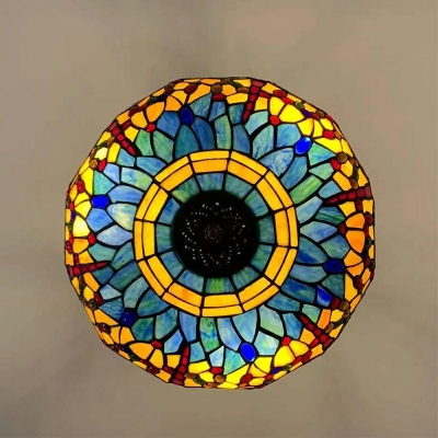 Tiffany Chandelier Lighting 3-Light Stained Glass Chandelier Lighting Fixtures in Yellow
