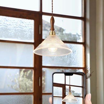 Vintage Glass Pendant Light 1-Head Pendant Lighting Fixture in Clear