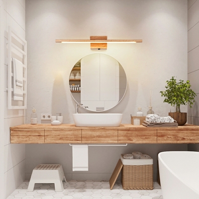 Wood LED Vanity Lighting Fixtures Modern Minimalism Wall Mounted Lamps for Bathroom
