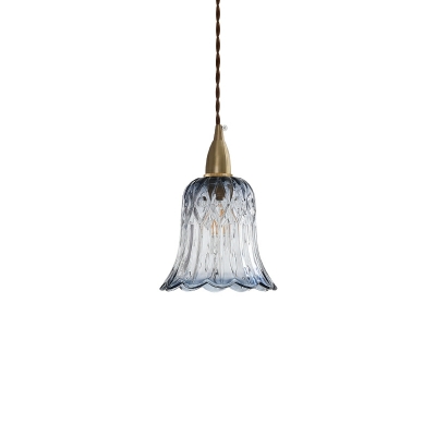 1 Light Contemporary Pendant Lighting Flower Glass Hanging Lamp
