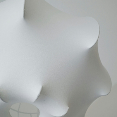 1 Light Contemporary Pendant Lighting White Silk Hanging Lamp