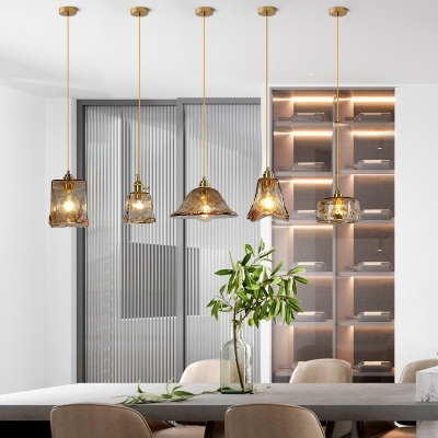 1-Light Pendant Ceiling Lights Retro Style Geometric Shape Metal Hanging Light Fixtures