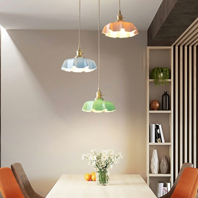 1-Light Pendant Lighting Fixtures Retro Style Cone Shape Metal Hanging Lamps