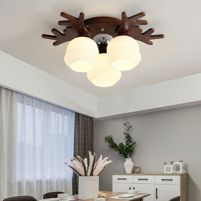 Contemporary Cluster Ceiling Light White Glass Ceiling Fixture