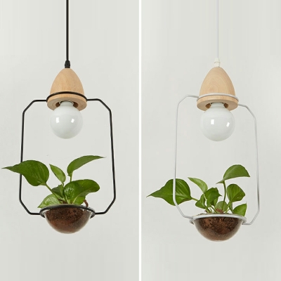 Industrial Pendant Lighting Vintage Geometric Hanging Ceiling Lights for Living Room No Plants