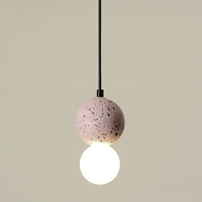 Modern Farmhouse Pendant Lighting Single Bulb Stone Hanging Light Fixture