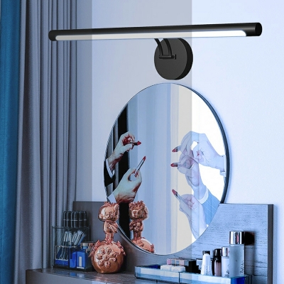 Modern Style Armed Vanity Lighting Fixtures Acrylic 1-Light Vanity Lamp in Black