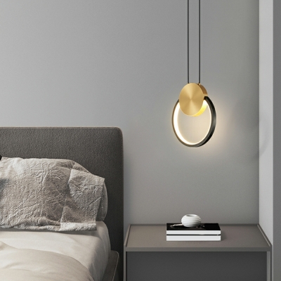 Nordic Minimalist Line Hanging Lamp LED Creative Single Pendant for Bedroom