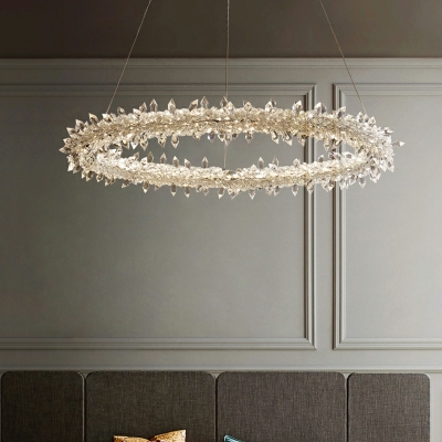 Nordic Modern Chandelier Ring Light Luxury Crystal Chandelier for Bedroom