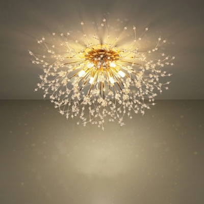 Postmodern Ceiling Light Sputnik Crystal Ceiling Fixture for Bedroom
