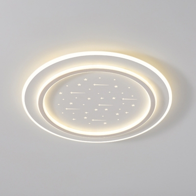 White Acrylic Shade Flush Mount Fixture Geometric LED Flush Mount Lighting