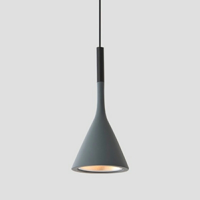 1-Light Hanging Lights Minimalism Style Cone Shape Metal Pendant Light Fixture