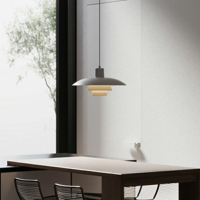1-Light Hanging Lights Minimalism Style Dome Shape Metal Pendant Light Fixture