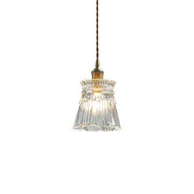 1 Light Industrial Pendant Lighting Glass Hanging Lamp for Dining Room