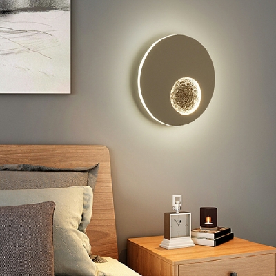 Acrylic Shade Sconce Light Fixture LED Round Shape Wall Mounted Light Fixture