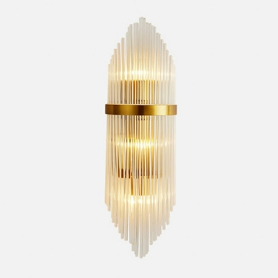 Conical Wall Lighting Modern Style Crystal 1-Light Wall Lighting Fixtures in Gold