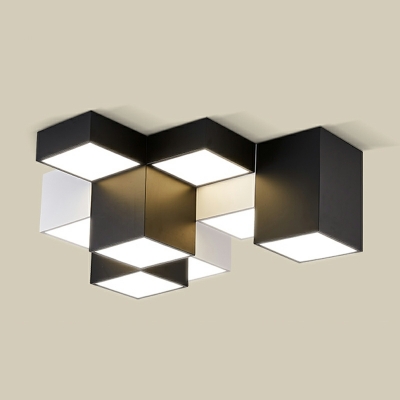 Contemporary Ceiling Light Geometric Metal Ceiling Fixture for Office