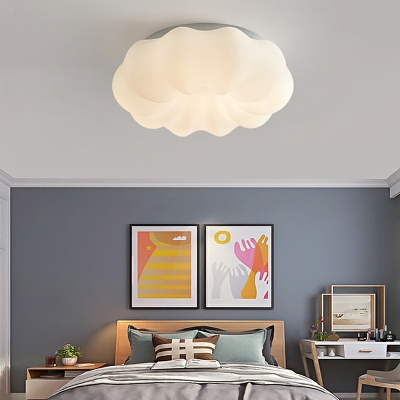 Contemporary Cloud Round Flush Mount Light Fixtures Acrylic and Metal Led Flush Light