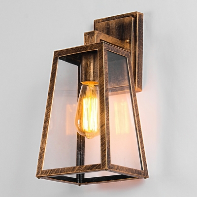 Industrial Style Wall Lamp 1 Light Clear Glass Wall Light for Outdoors