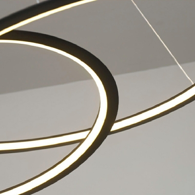 Linear Shape Chandelier Light Fixture Aluminum & Silica Gel Hanging Light Fixture