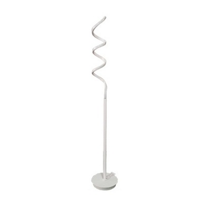 Modern Style Swirly Nightstand Lamp Metal 1-Light Floor Lamp in White