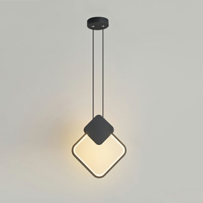 Nordic Minimalist Single Pendant LED Simple Black Hanging Lamp for Bedroom