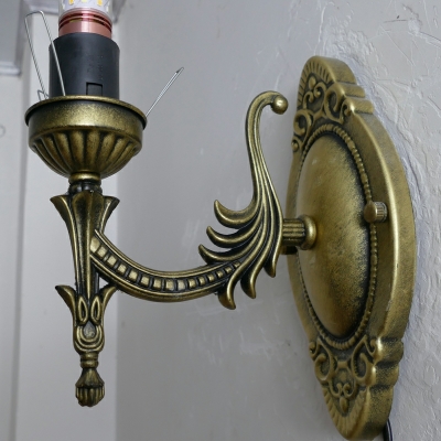 Tiffany Style Glass Wall Light Iron Wall Sconces for Bathroom