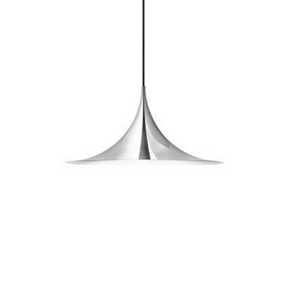 1 Light Pendant Lighting Metal Trumpet Shaped Hanging Lamp for Dining Room