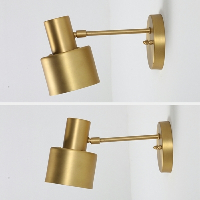 1-Light Wall Mount Lighting Industrial Style Cylinder Shape Metal Sconce Light Fixtures