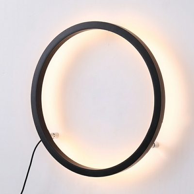 1-Light Wall Mounted Lamps Minimalism Style Round Shape Metal Sconce Lights