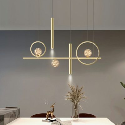 7-Light Island Lighting Contemporary Style Globe Shape Metal Ceiling Lights