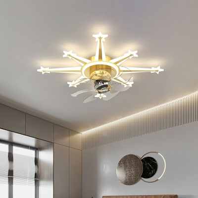 9-Light Flush Light Fixtures Kids Style Star Shape Metal Ceiling Mounted Lights
