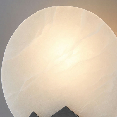Contemporary Round Stone Wall Lamp 1 Light Stone Wall Light for Bedroom