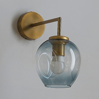 Glass and Metal Wall Light Sconce Living Room Bedroom Beside Dining Room Wall Lighting Fixtures