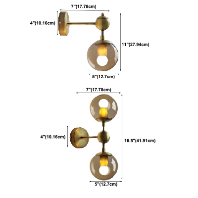 Industrial Style Simple Light Luxury Wall Lamp Creative Ball Glass Bedroom Wall Sconce