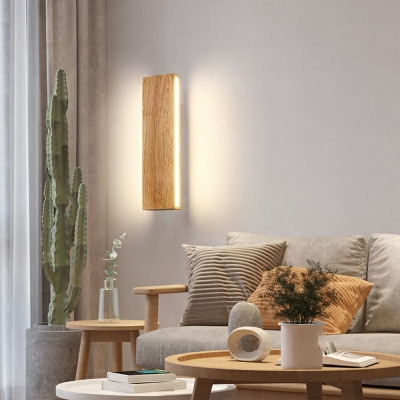 Modern Light Minimalism Lamp Wood Wall Sconce for Bedroom Bedside