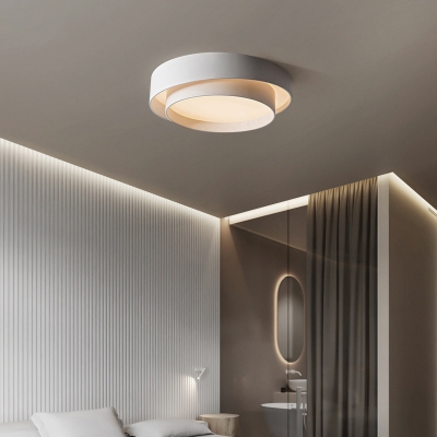 Modern Round Flush Mount Ceiling Light Simple Metal Flush Mount Light for Bedroom
