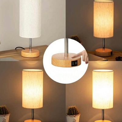 Modern Style Table Lamp 1 Light Cloth Shade Table Lamp for Bedroom